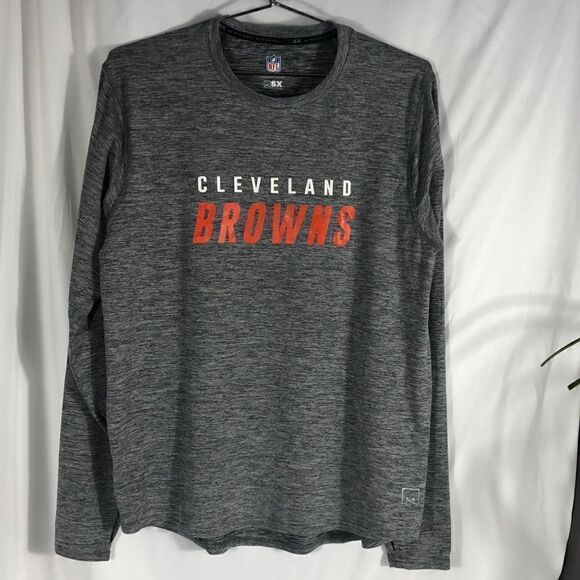 NFL MSX by Michael Strahan Heathered Gray Browns Performance Long Sleeve Tee - Picture 1 of 7